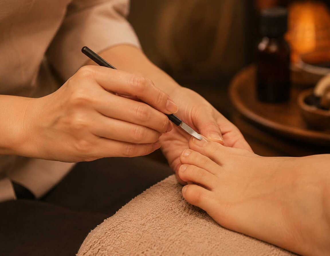 Pedicure tray with herbal soak
